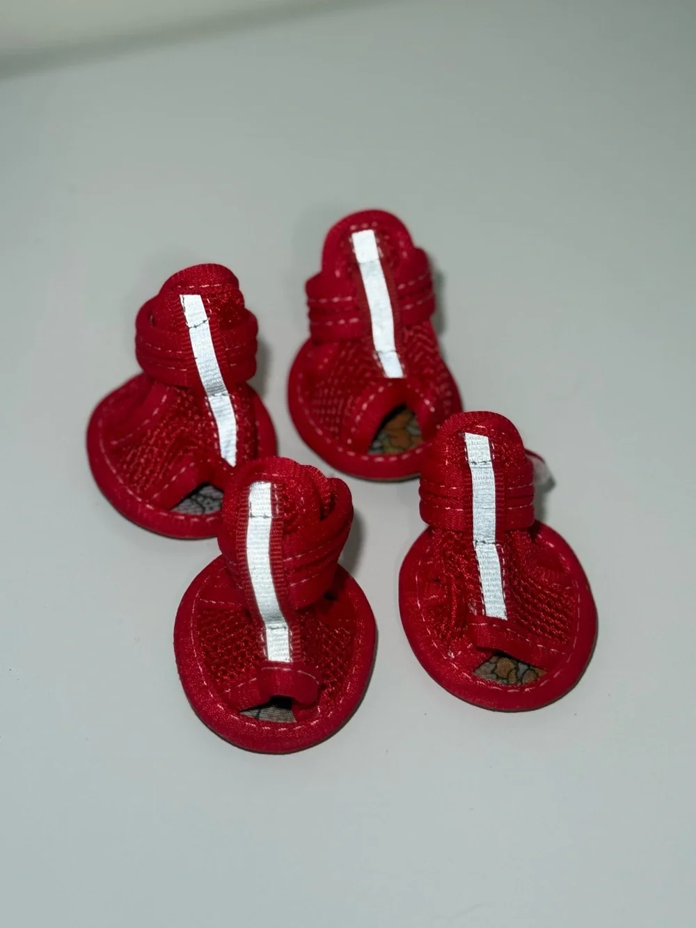 NWOT Dog Red Reflective Shoes / Sandals Small-Medium Size 3